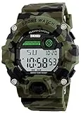 Boys Camouflage LED Sport Watch,Waterproof Digital Electronic Casual Military Wrist Kids Sports Watch with Silicone Band Luminous Alarm Stopwatch Watches
