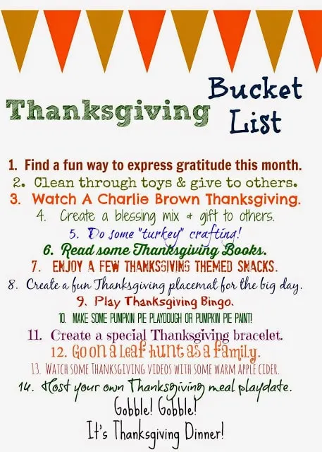 Thanksgiving Bucket List (Free Printable) - The Chirping Moms